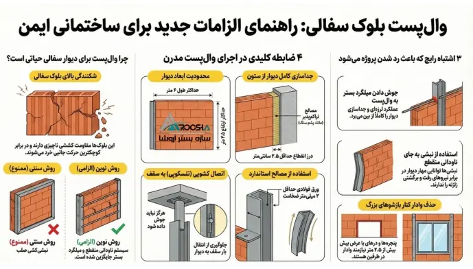 اجرای وال پست بلوک سفالی
