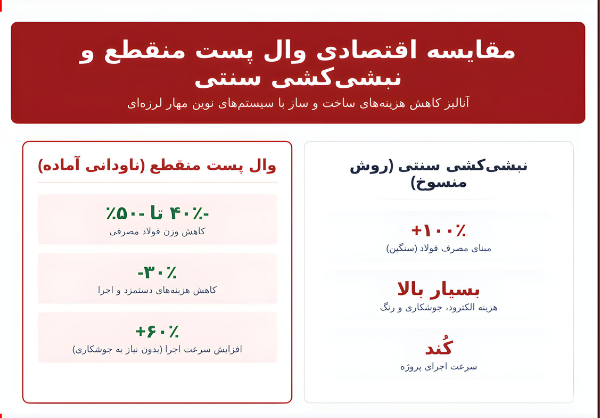 مقایسه قیمت وال پست و نبشی