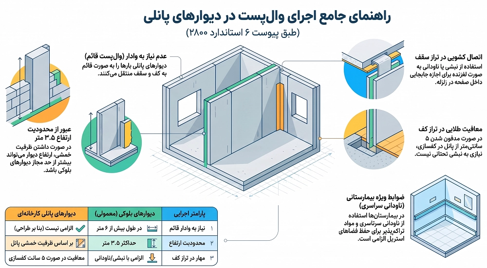 راهنمای اجرا وال پست دیوار پانلی