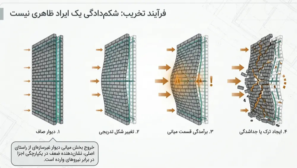 مراحل خمش دیوار